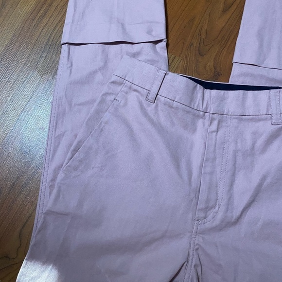 THE SCRIPT New With Tags Claudia Pants rose pink flat front straight leg linen 4 - Picture 5 of 10